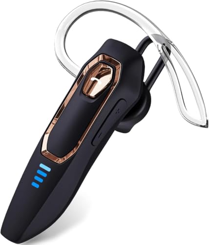 Bluetooth Headset V5.4，Bluetooth Earpiece with Micros, Noise Cancelling Hands Free Bluetooth Headset for Cell Phone with 36H Talking Time/Mute Function, Single Ear Wireless Headphone for Truck Driver