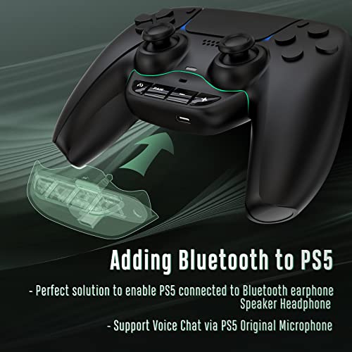 Uberwith Bluetooth Adapter for PS 5 Accessories BT 5.0 Wireless Audio Transmitter for PS 5 Controller with Low Latency for AirPods All Bluetooth Headphone Speakers Earbuds