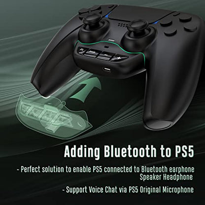 Uberwith Bluetooth Adapter for PS 5 Accessories BT 5.0 Wireless Audio Transmitter for PS 5 Controller with Low Latency for AirPods All Bluetooth Headphone Speakers Earbuds