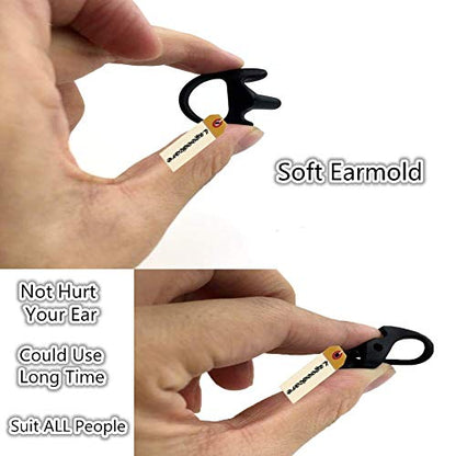 Lsgoodcare 10Pcs Replacement Acoustic Coil Audio Tube with Radio Earbuds Black Compatible for Motorola Kenwood Icom Two Way Radio Acoustic Tube Earpiece