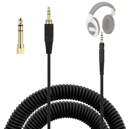 Zosvoses HD599 Replacement Cable Compatible with Sennheiser HD599, HD598, HD579, HD569, HD558, HD518 Headphones, Coiled Headphone Extension Cable with 6.35mm Adapter, 5-10ft