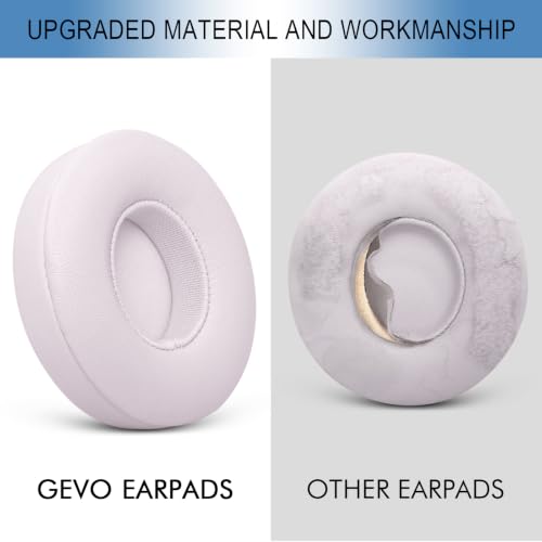 GEVO Ear Pads Replacement for Beats Solo 4 Wireless On-Ear Headphones, Earpads Ear Cushions for Solo 4 with Soft Protein Leather, Stronger Adhesive Backing (Cloud Pink) - color: Cloud Pink