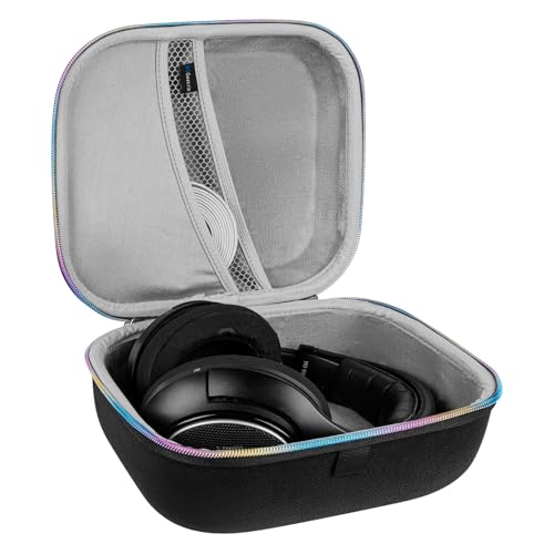 Geekria Shield Headphones Case Compatible with Sennheiser HD400PRO, HD560S, HD598, HD 599SE, HD280PRO, HD 600, Replacement Hard Shell Travel Carrying Bag with Cable Storage (Black) - color: Black