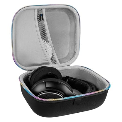 Geekria Shield Headphones Case Compatible with Sennheiser HD400PRO, HD560S, HD598, HD 599SE, HD280PRO, HD 600, Replacement Hard Shell Travel Carrying Bag with Cable Storage (Black) - color: Black