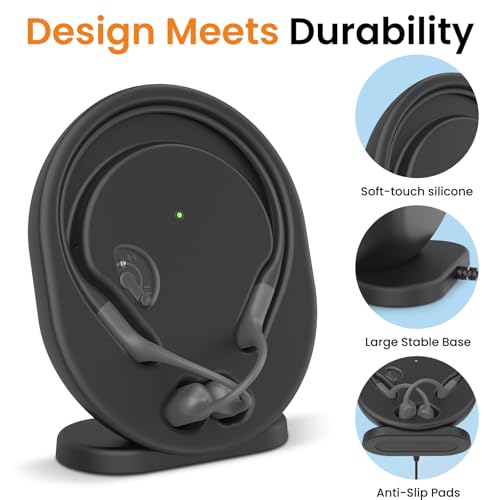 Wireless Charging Station Compatible with Shokz OpenRun Pro/OpenRun Standard Mini, 3.93ft Magnetic USB Charger Cable Stand Holder Dock Cord Replacement for Shokz Aftershokz Headphones