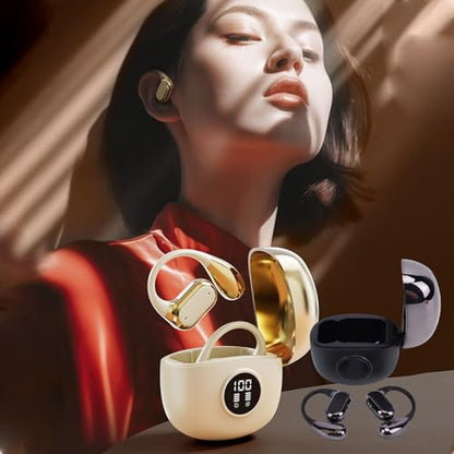 Dpofirs Wireless Earhook Earbuds, Sports Bluetooth Headphones ENC Noise Cancellation, HiFi Sound Over Ear Earphones 60H Playtime for Cycling Running Workout (Black) - color: Black