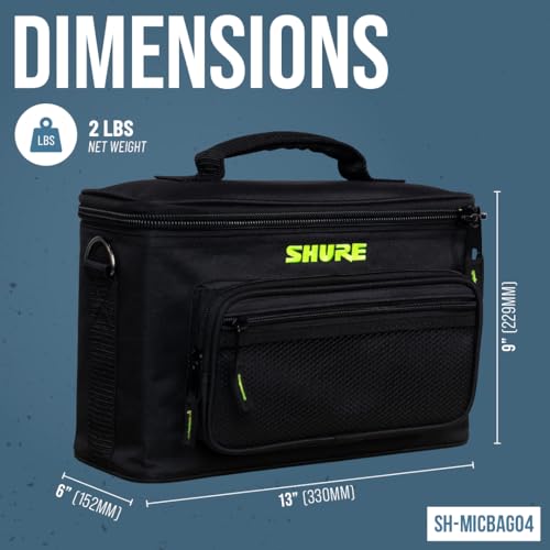 Shure by Gator Padded Microphone Bag that Holds Up to 4 Mics; (SH-MICBAG04) - style: Holds 4 Mics