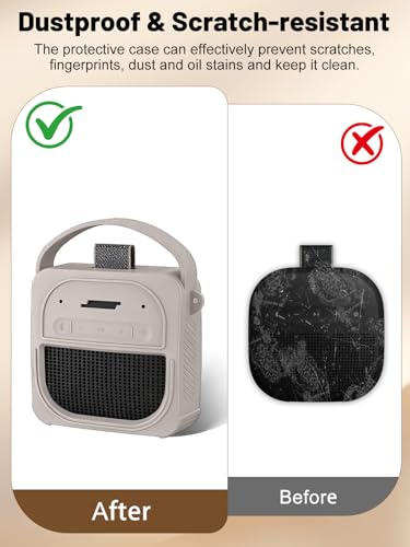 Silicone Protective Case for Bose SoundLink Micro (2nd Gen) Bluetooth Speaker, Full-Body Protective Cover with Precise Cutout, Shockproof Dustproof Protector Sleeve & Scratch-Resistant Sleeve[Grey] - color: Grey
