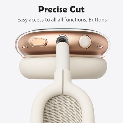 for AirPods Max Headphones Halloween Ear Covers for AirPods Max 2 | Cute Ghost Bat Clear Ear Cups Cover | Beige Silicone Ear Pad Case Headband Cover for Apple AirPods Max 2/1 (2026/2024/2020) - color: Ghost B/Beige