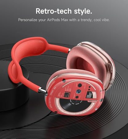 SURITCH for AirPods Max Case, TPU Anti-Scratch Ear Cups Cover, Rugged Shockproof Accessories Protective Cover for Apple AirPods Max - Red - color: Red