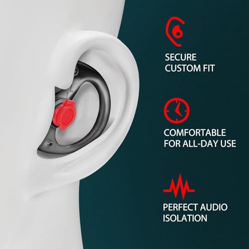 Zeadio Triple Flanged Earpiece, Comfortable Silicone Earmould Earbud Earplug - Black, Large, Pair of 12 - style: Large (Pair of 12)