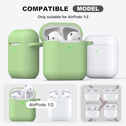 for AirPods 2nd/1st Case Silicone Cover, Avocado | Compatible with Apple AirPods 2nd/1st (2019/2016) Generation with Keychain & Cleaner Kit, Wireless Charging Compatible - color: E1-Avocado