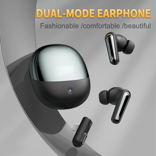 Wireless Gaming Earbuds, 20ms Ultra Low Latency Earbuds, Bluetooth 5.3 & 2.4G Dual Mode with Immersive 3D Sound & ENC Mic, Ideal for VR, PC & Console (Black) - color: Black