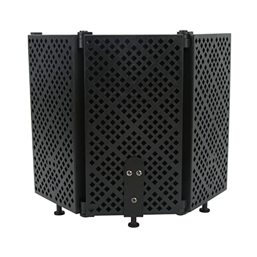 Microphone Isolation Foldable High Density Mic Portable Soundproof Studio Mic Sound Absorbing Foam Reflector for Recording Podcasts Singing and Broadcasting