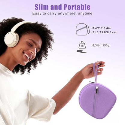 Headphone Case Compatible with JBL/Beats/Sony/BERIBES/SoundCore/TOZO/KVIDIO/JLab/Bose, Ultra-Thin Headphone Bag Travel Carrying Universal, Purple - color: Purple