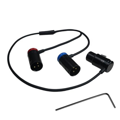 XLR Splitter Cable XLR Y Splitter, Low Profile Microphone Splitter Cord Audio Adapter Cable, 360 Degree Rotatable Right Angle Adjustable Female to Dual Male Balanced Microphone Splitter(1.6FT)