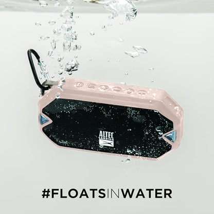 Altec Lansing - HydraMini Wireless Bluetooth Speaker, IP67 Waterproof USB C Rechargeable Battery with 6 Hours Playtime, Compact, Shockproof, Snowproof, Everything Proof (Petal Pink) - color: Petal Pink