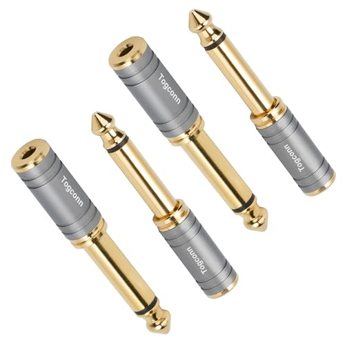 1/4 Inch to 1/8 Inch Adapter 4 Pack, 6.35mm Quarter Inch TS Mono Male to 3.5mm Female Jack Plug Gold-Plated Pure Copper Audio Converter Connector Premium Quality Series - color: 6.35mm(TS) Male to 3.5mm Female, size: 4 Pack