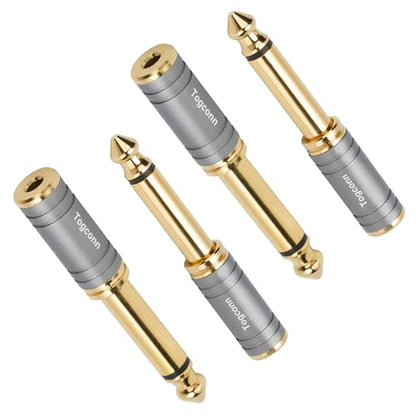 1/4 Inch to 1/8 Inch Adapter 4 Pack, 6.35mm Quarter Inch TS Mono Male to 3.5mm Female Jack Plug Gold-Plated Pure Copper Audio Converter Connector Premium Quality Series - color: 6.35mm(TS) Male to 3.5mm Female, size: 4 Pack
