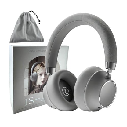Active Noise Cancelling Headphones, Bluetooth 5.3 Over Ear Wireless Headphones with 40mm HiFi Drivers, CVC8.0 Mic, 50H Playtime, Protein Leather Comfort Earpads for Travel, Office and Commute - color: Grey