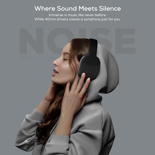 Gabba Goods Wireless Over Ear Bluetooth Headphones with Microphone - Wireless Headset -Noise Reduction - Bluetooth, Wired,Built in Micro SD for Travel, Home, Work TV,PC,Gaming,Cellphone (Black) - color: Black