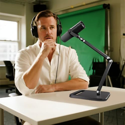 Desk Microphone Stand,Heavy-Duty Adjustable Mic Arm Desktop Microphone Mount,1/4" and 5/8" Screw Adapters,Max Load 3.3 lb,for Fifine/Shure/Pyle/AT2020/Razor/Rode/Blue Yeti & Snowball/Webcam Camera
