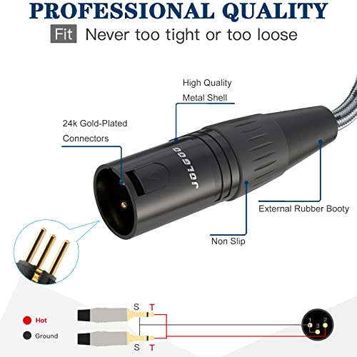JOLGOO XLR Male to Dual 1/4" TS Mono Y Splitter Microphone Cable, XLR Male to Dual 6.35mm TS Y Adapter Cord, 10 Feet - size: 10 Feet, style: XLR Male to dual 1/4 TS Male