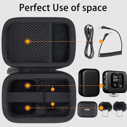 Aenllosi Hard Case for RØDE Micro/Shure MoveMic Two/Two Kit - Pro, Black | EVA case construction, Water-resistant design, Impact-resistant design, Case only - style: For Røde Wireless Micro/Shure Movemic Two Kit