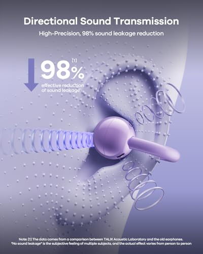 TALIX Ultra Open Ear Earbuds X6, Clip-On Headphone with Directional Sound, Ultra-Light Comfort Fit, Bluetooth 5.4 Wireless Earbuds, 26H Playtime, Spatial Sound, for Running, Workout& Daily Use(Purple) - color: Purple