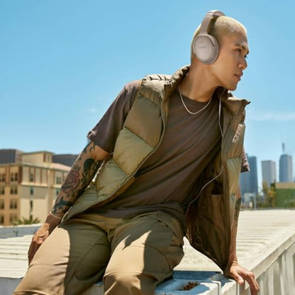 Bose QuietComfort Headphones - Wireless Bluetooth Headphones, Active Over Ear Noise Cancelling and Mic, USB-C Charging, Deep Bass, Up to 24 Hours of Playtime, Sandstone - color: Sandstone