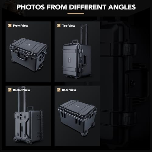 Lykus HC-5230 Hard Case with Wheels and Foam, Inner Size 19.09*12.68*12.6in | IP67 Waterproof, Pluckable Foam, Suitable for Cameras, Lenses, Electronic Equipment and More - size: HC-5230: 22.83x16.54x15.35 inch