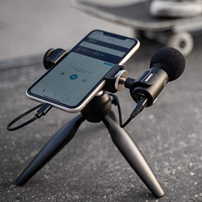 Shure MV88+ Video Kit - Digital Stereo Condenser Microphone for Apple and Android, with Manfrotto PIXI Tripod, Phone Clamp, Mount, iOS and USB-C Cables for Next-Level Connectivity (MV88+ Video KIT) - size: Compact, style: MV88+ Video Kit (Old Package)