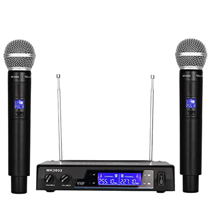 MicrocKing Wireless Microphone System Dynamic Handheld Microphones,150 Ft Operating Range,16 Hours Continuous Use,Ideal for Karaoke, Party, DJ, Church, Wedding, Indoor/Outdoor Activities - style: 2 Handheld mics