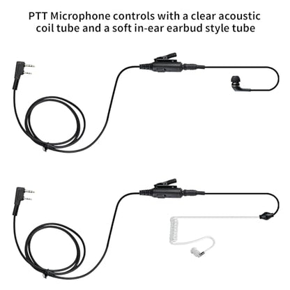 2-Way Radio Earpiece Ear Piece Headset to 3.5mm Aux Audio Earphone for Baofeng uv5r uv 5r uv-5r for Retevis rt21 rt22 for Sancom for Kenwood 2 Pin Walkie Talkies