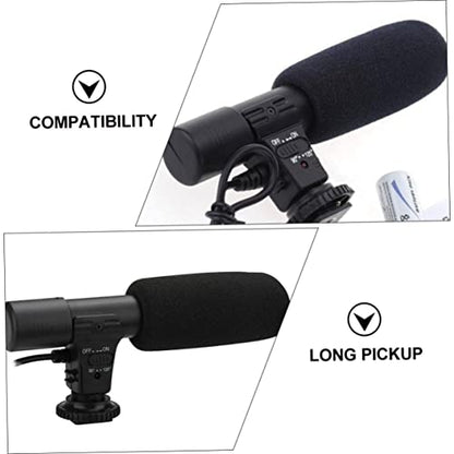 Hemoton Professional Interview Microphone for DSLR Cameras Wide Compatibility Stereo High-Sensitivity Recording Mic for Video Filmmaking and Live Streaming Voice Capture
