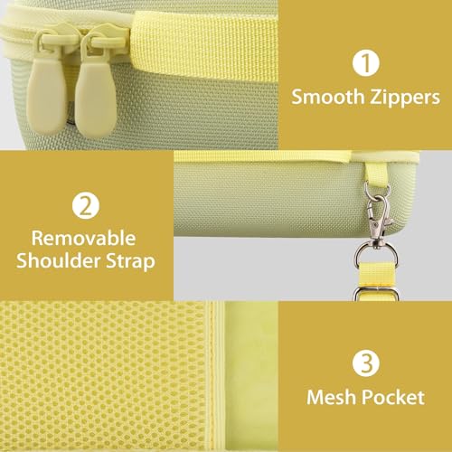 co2CREA Hard and Silicone Case for Bose SoundLink Flex 2/1,Citrus Yellow | 2nd Gen Compatibility, Dual-Layer Protection, EVA Hard Shell, Silicone Cover, Adjustable Shoulder Strap, Aluminum Carabiner - color: Citrus Yellow Case