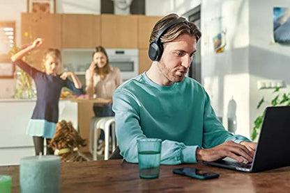 Philips Active Noise Cancelling Headphones Wireless Bluetooth Flat Folding Lightweight Over Ear Wireless Headphones w/Multipoint Bluetooth Connection 30h Playtime with Deep Bass