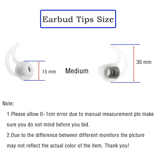 Medium Silicone Earbuds Pads Replacement Earbud Tips Compatible with Bose SoundSport Freestyle IE2 IE3 Headphone Rubber Tips Earbud Covers Ear Tips 3 Pairs - size: M