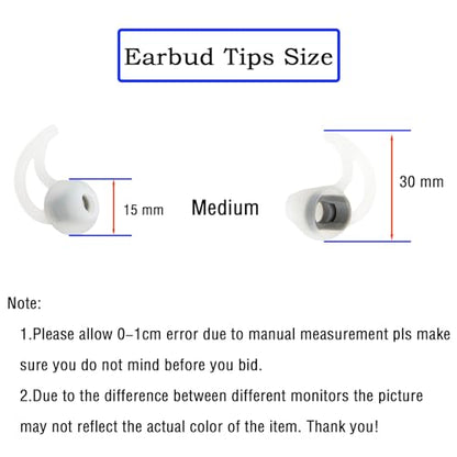 Medium Silicone Earbuds Pads Replacement Earbud Tips Compatible with Bose SoundSport Freestyle IE2 IE3 Headphone Rubber Tips Earbud Covers Ear Tips 3 Pairs - size: M