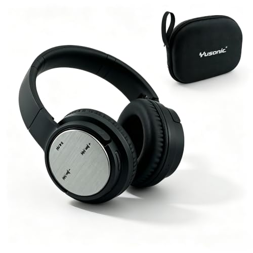 BS660 Bluetooth Headphones, 40mm Deep Bass Over Ear Wireless Headset with Bluetooth 5.3, Invisible Touch Control, 400Mha Battery, Foldable Comfort Earpads with Portable Carry Case for Travel - color: Black