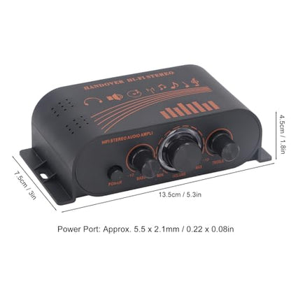 Mini HiFi Power Amp, Clear Sound Stereo 40W x 2 Channel for Home Car Speakers TV, Mobile Phones