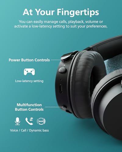 PHILIPS H3209 Wireless Headphones,On-Ear Bluetooth Headphones, Dynamic Bass, Sound Signature,Clear Call,25H Battery Life,Fast Charging,Soft Ear Cups,Bluetooth 5.3,Compact Design,Light,Dark Black - color: Dark Black
