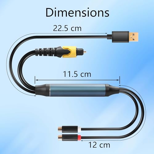 GINTOOYUN USB to 2RCA Female Digital Optical Cable to RCA Analog Audio Converter 1.5FT Optical to RCA Analog Converter for TV/PS4/Xbox/DVD/TOSLINK/Optical Port to Sound Box Amplifier Headset