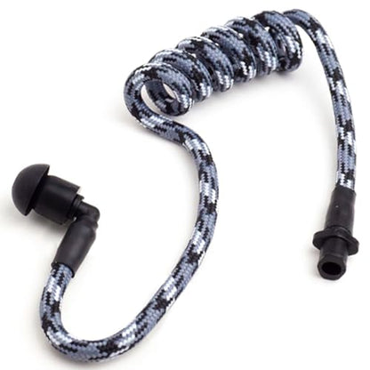 Fabric-Coated Acoustic Tube Ear Piece - Tubeez Walkie Talkie Earpiece with Black Ear Plugs - Moisture-Blocking Threaded Tube Fits with Any Motorola Radio Earpiece, Smoke Color - color: Smoke Color