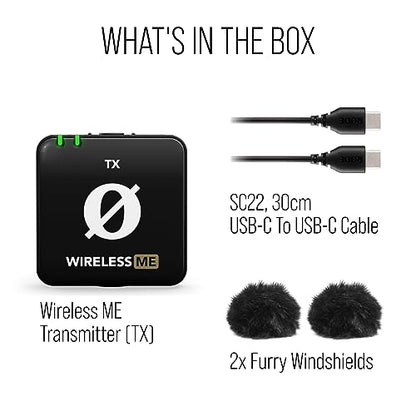 RØDE Wireless ME TX Ultra-compact Wireless Transmitter with Built-in Microphone, On-board Recording and up to 200m Range for Filmmaking, Interviews and Content Creation (Transmitter Only) - style: WIME TX