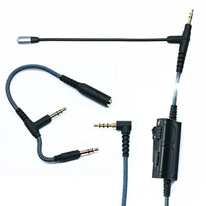 Gaming Mic, Audio Cable Adapter with Boom Microphone Universal Volume for Gaming PS4 Xbox One PC Laptop iPhone Android Windows Phone to V-Moda Beats Solo & Most 3.5mm Input Port Headphone (200CM)