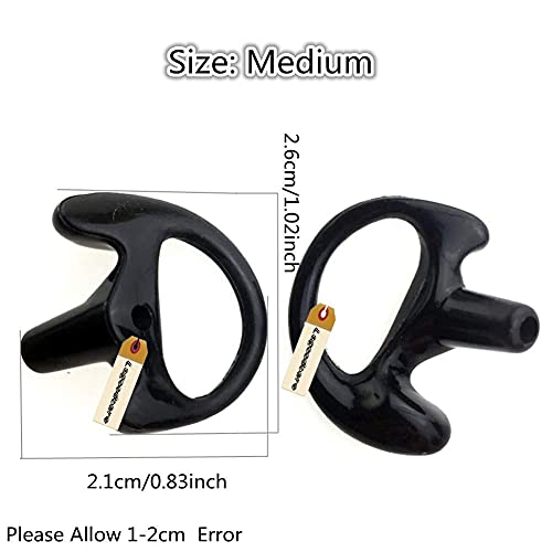 Lsgoodcare 10Pcs Replacement Acoustic Coil Audio Tube with Radio Earbuds Black Compatible for Motorola Kenwood Icom Two Way Radio Acoustic Tube Earpiece