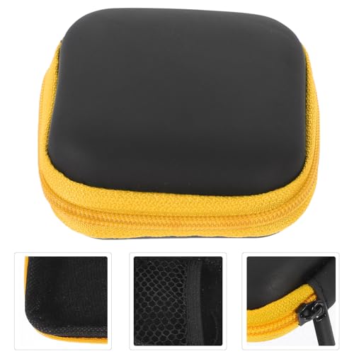 Alipis Portable Eva Earbuds Carrying Case and Electronics Organizer for Travel, Yellow Cord and Charger Storage Pouch with Zipper Closure
