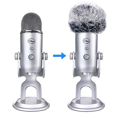 YOUSHARES Blue Yeti Pop Filter for Blue Yeti Microphone, Yeti Pro USB Condenser Mic, Windscreen Muff for Filtering Plosives and Hissing Noise, Mic Wind Cover