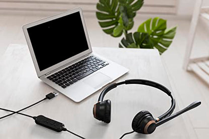Discover D712U Corded USB Softphone Headset for Professionals- Compatible with Microsoft Teams, RingCentral, Webex, Jabber, Avaya, Zoom and More